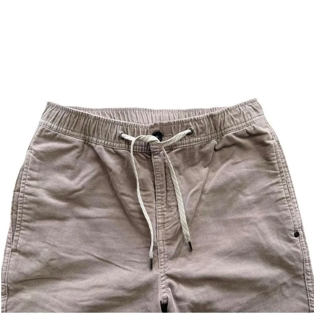 Vuori Men's Corduroy‎ Drawstring Pants Small Taupe Elastic Waist